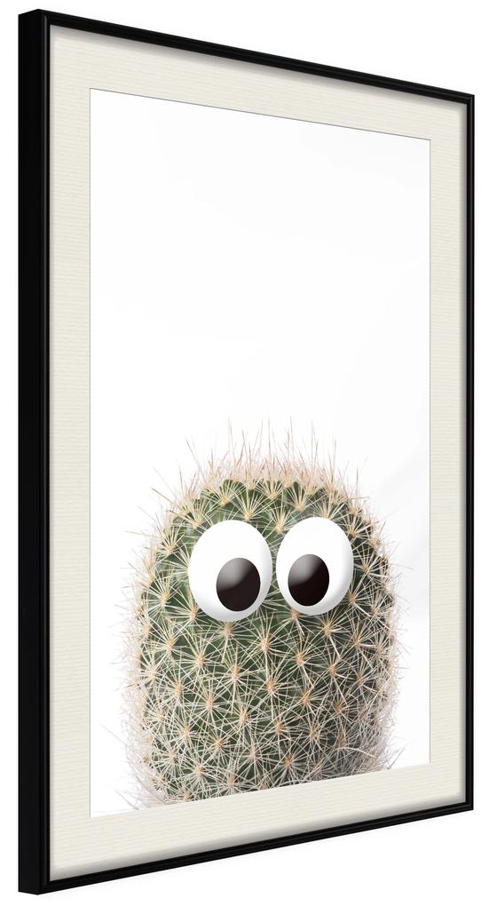 Artgeist Plagát - Cactus With Eyes [Poster] Veľkosť: 40x60, Verzia: Zlatý rám s passe-partout