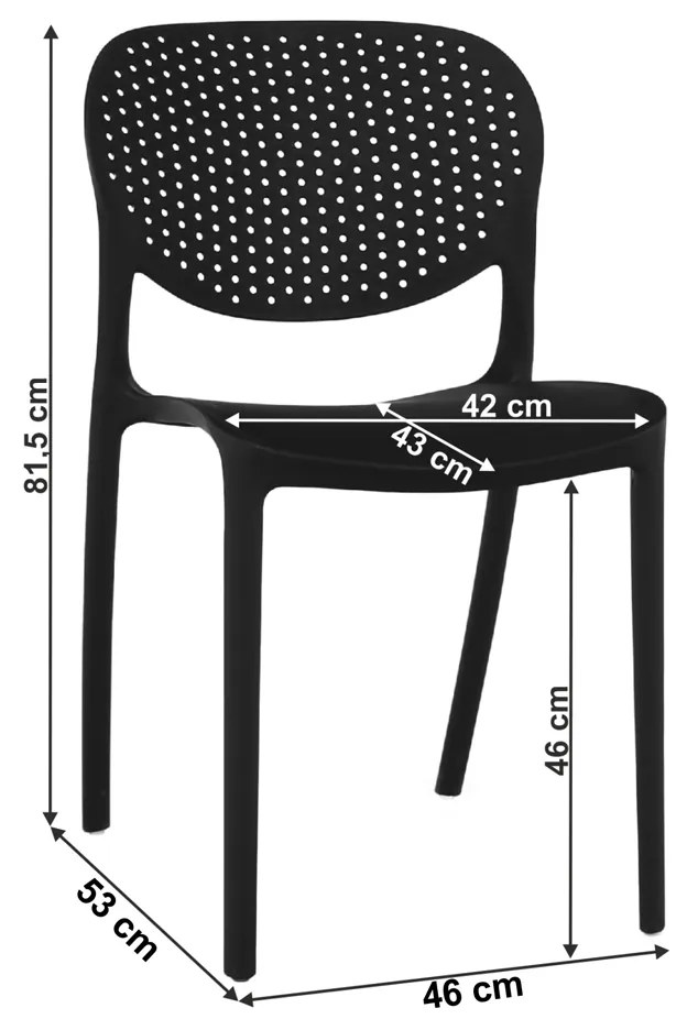 Plastová jedálenská stolička Fedra New - čierna