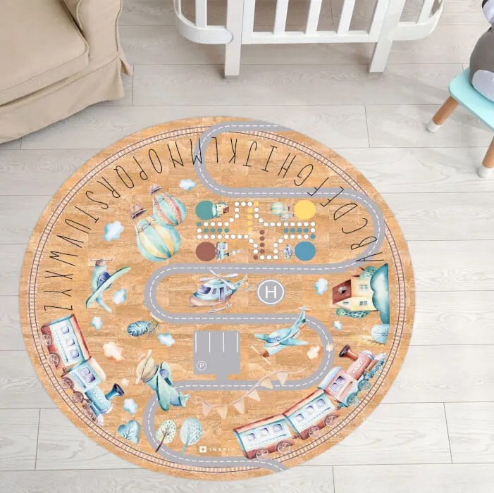 Detský koberec cesta, korkový koberec pre chlapcov