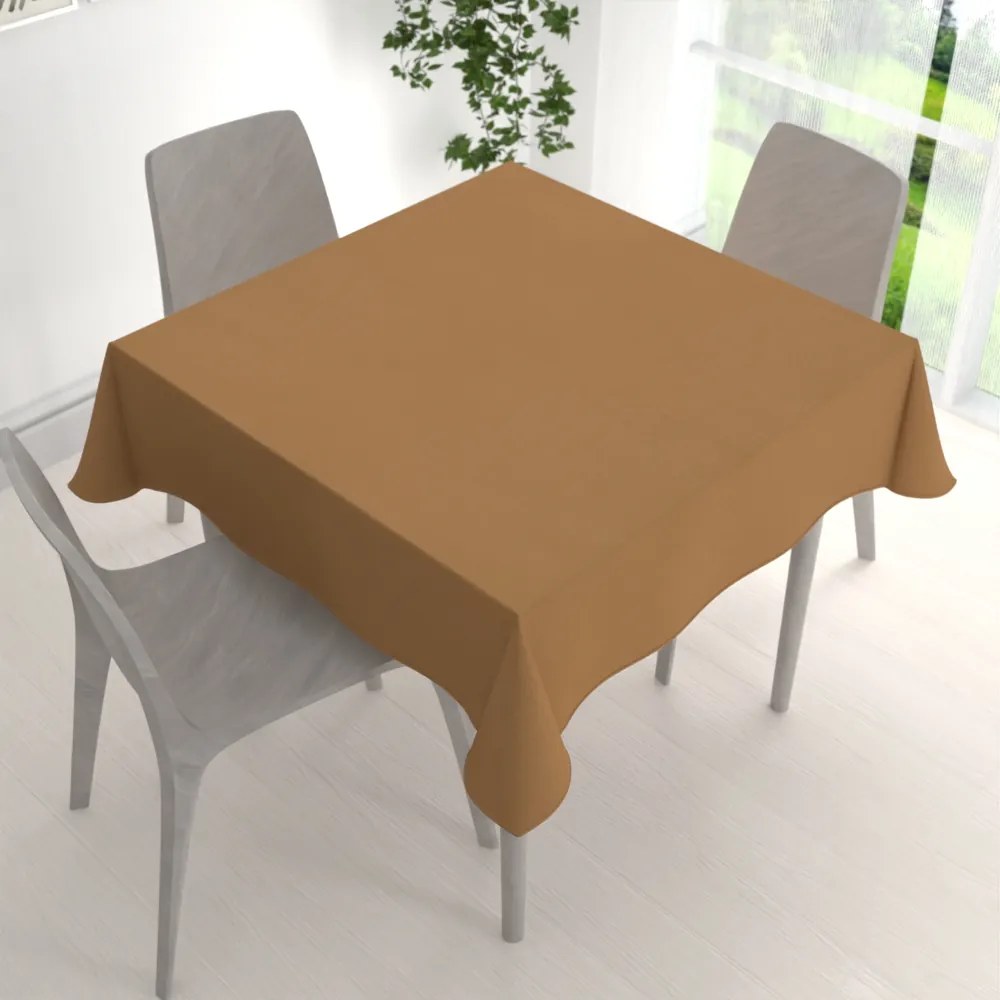 Biante Veľký dekoračný štvorcový obrus BKU-120 Bronzovo hnedý 200x200 cm