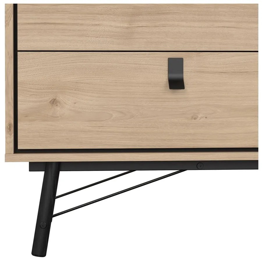 Nízka komoda v dekore duba v prírodnej farbe 153x95 cm Ry – Tvilum