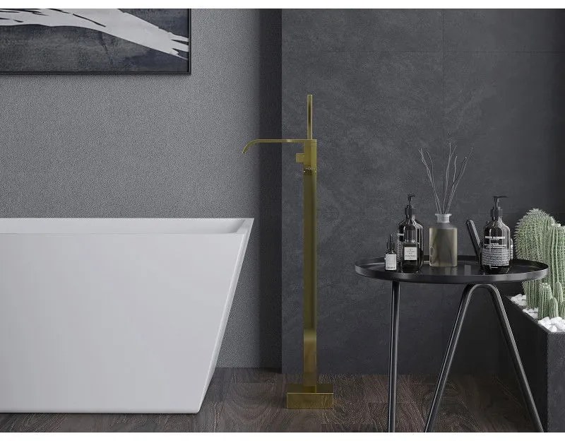 Mexen Lava, voľne stojaca vaňová batéria, zlatá lesklá, 752433-50