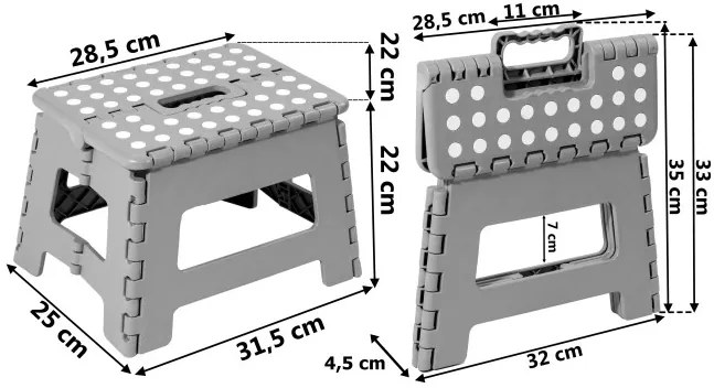 Skladacia stolička AMIGO sivá veľkosť M