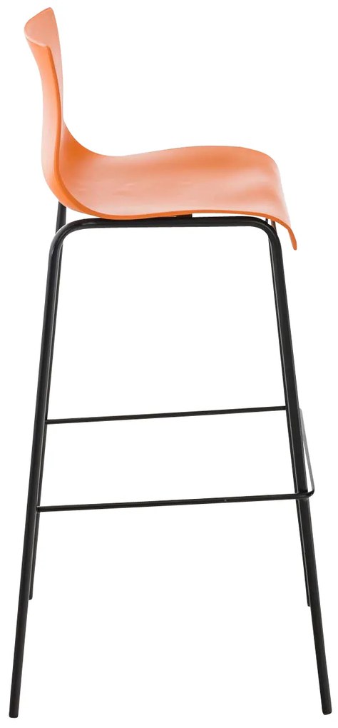 Barová stolička Hoover - plast, kovové nohy čierne - Oranžová