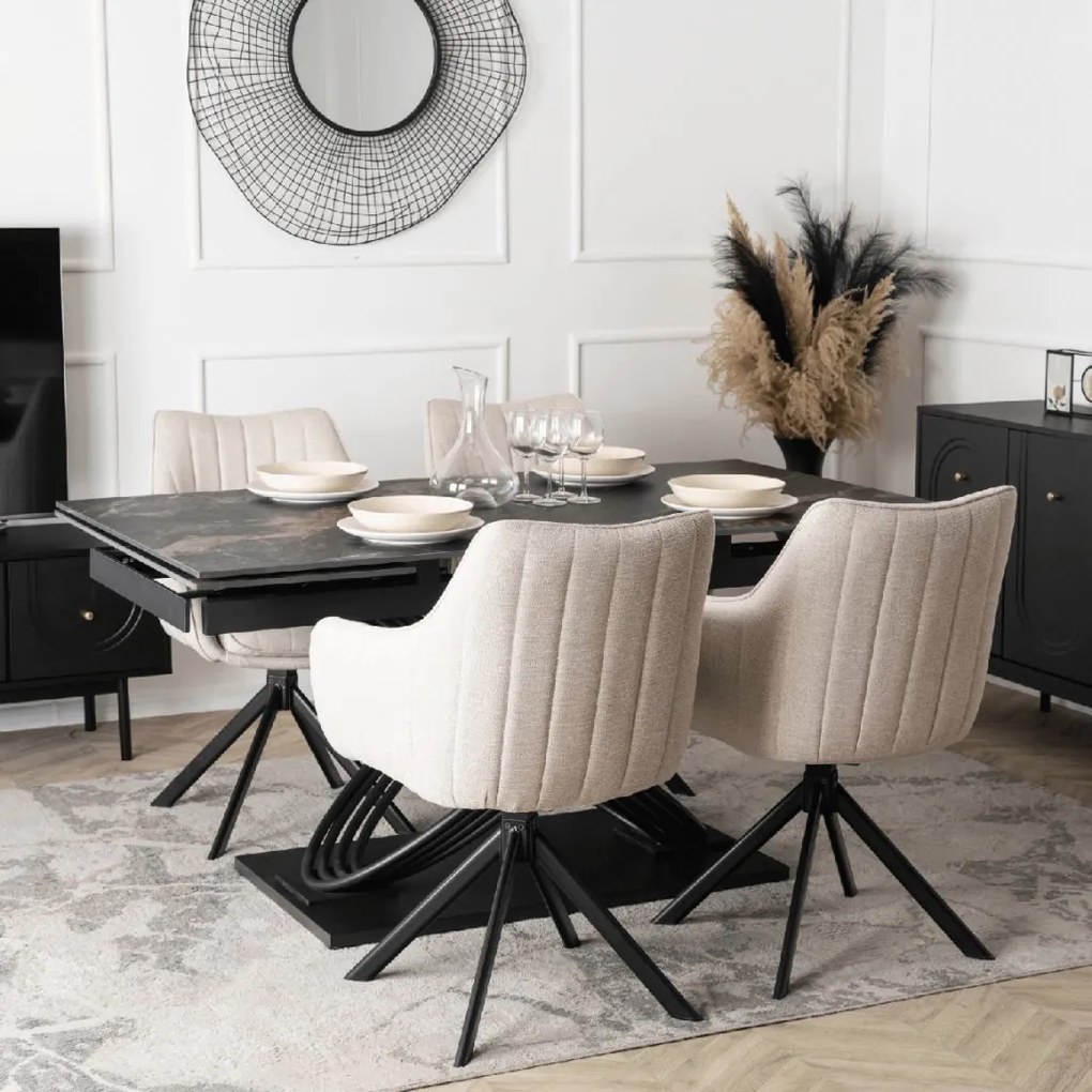 PROXIMA.store - Čalúnená otočná stolička MUMBAI FARBA: čierna