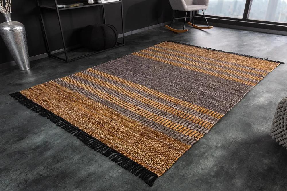 Invicta Interior -  Ručne tkaný koberec INKA 230x160 cm, hnedo šedý, pravá koža