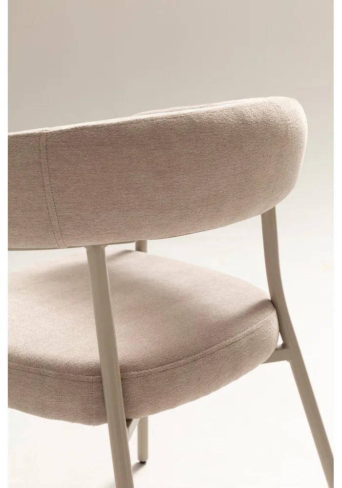 Béžové čalúnené jedálenské kreslá v súprave s podrúčkami 2 ks Yuri – MOME