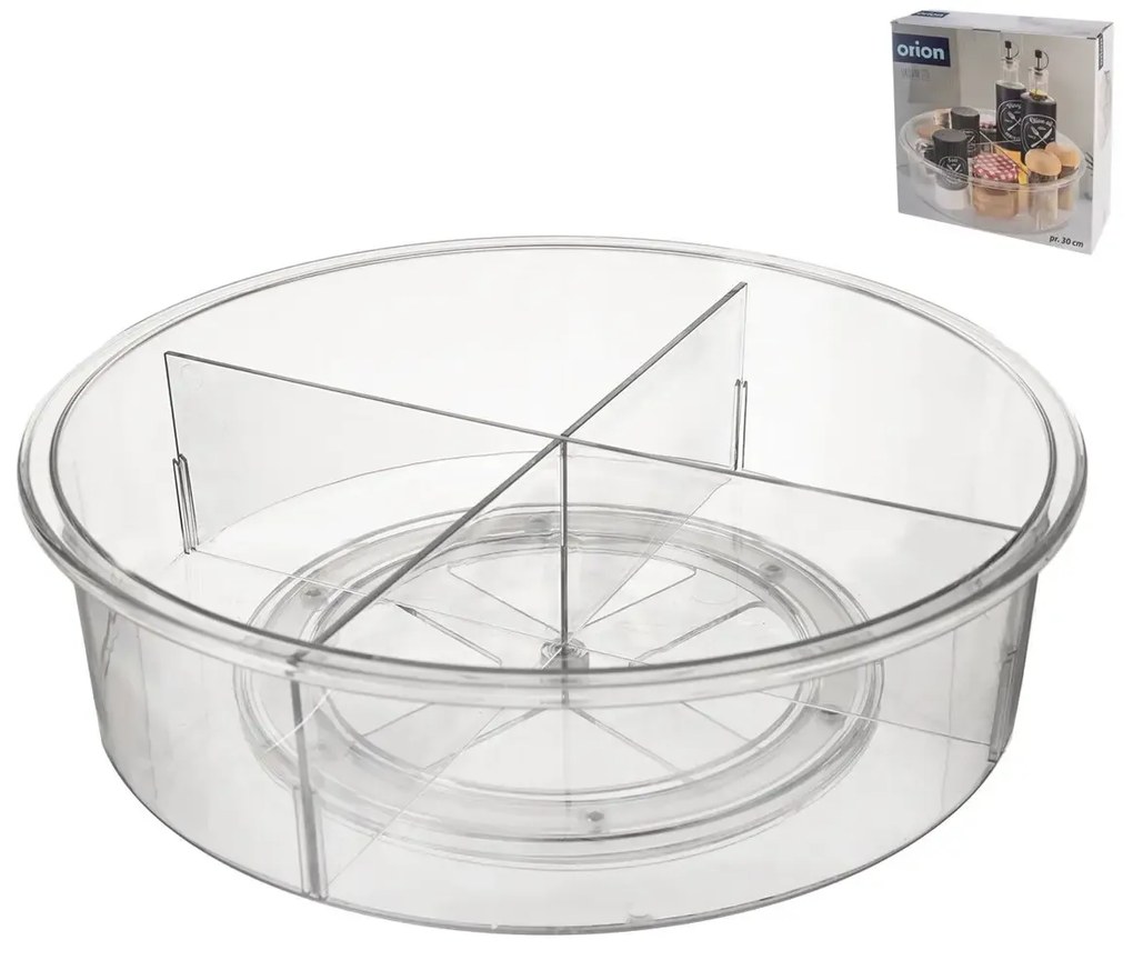 Otočný organizér XXL - LAZY SUSAN Orion - s priehradkami pr. 30 cm