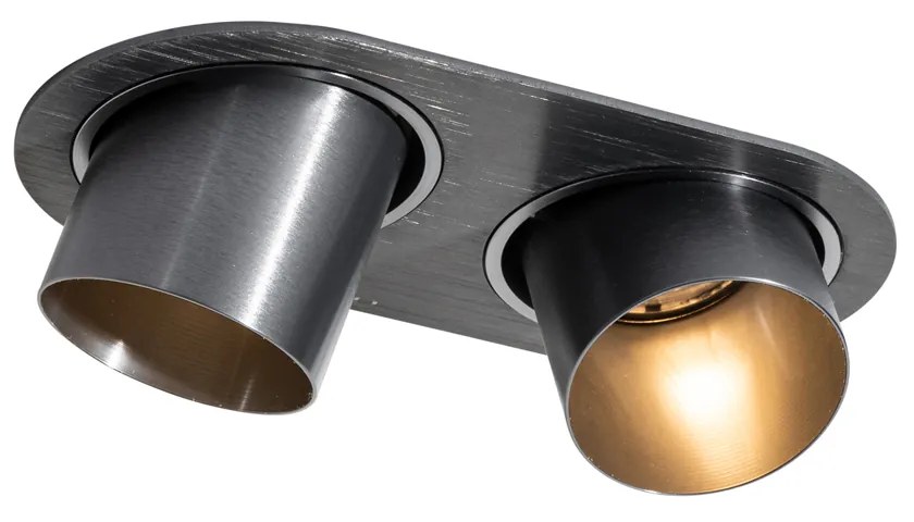 Zaoblené zapustené bodové svetlo tmavosivé GU10 50 mm 2-svetlo - Installa