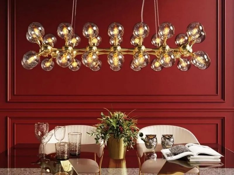 Atomic Balls visiaca lampa zlatá 140 cm