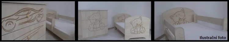 Detská truhla na hračky s výrezom MÉĎA - prírodná