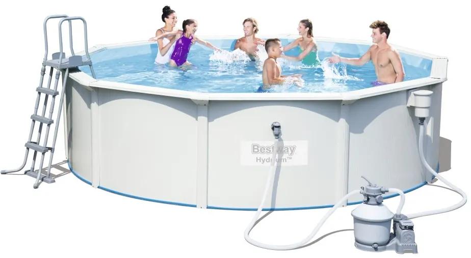 BESTWAY Hydrium rodinný oceľový bazén 460 x 120 cm + piesková filtrácia a schodíky 56384