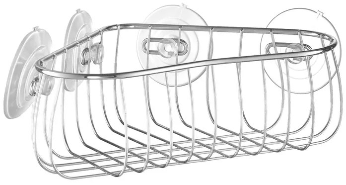 BISK Erga NIAGARA, rohová polička 35x35cm na prísavky, chrómová, ERG-04116