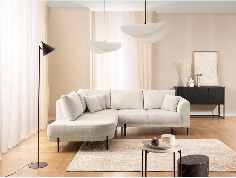 Béžová ženilková rohová pohovka (ľavý roh/do L) Mauris – Ropez