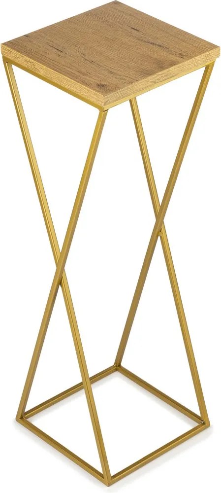 STOJAN NA KVETINÁČ LOFT6 70X24X24 CM ZLATÁ/HNEDÁ