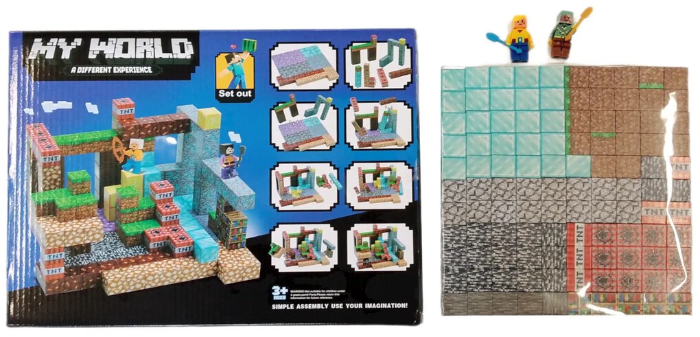 Toybit Veľká magnetická stavebnica Minecraft Iron Diamond Gold TNT 220ks