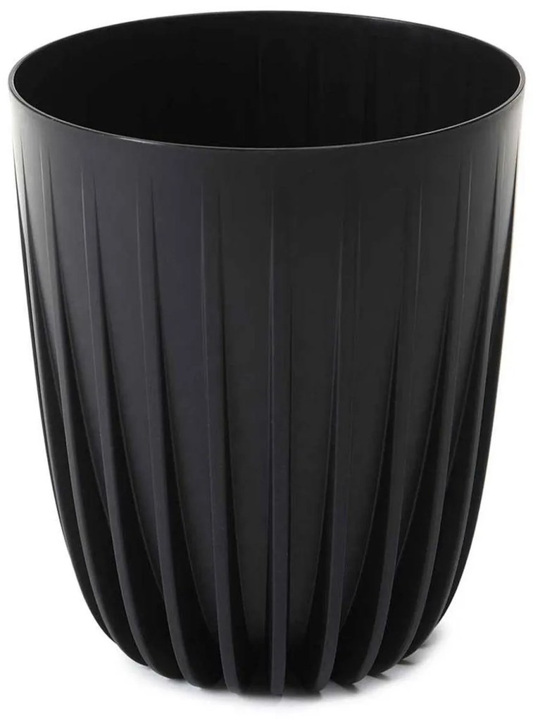 Kvetináč PÁSIKOVANÝ ECO V 30 cm čierny