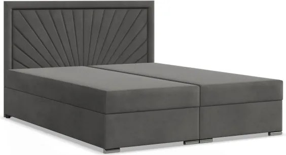 Manželská posteľ VICENZA Velvet 160×200 cm sivá