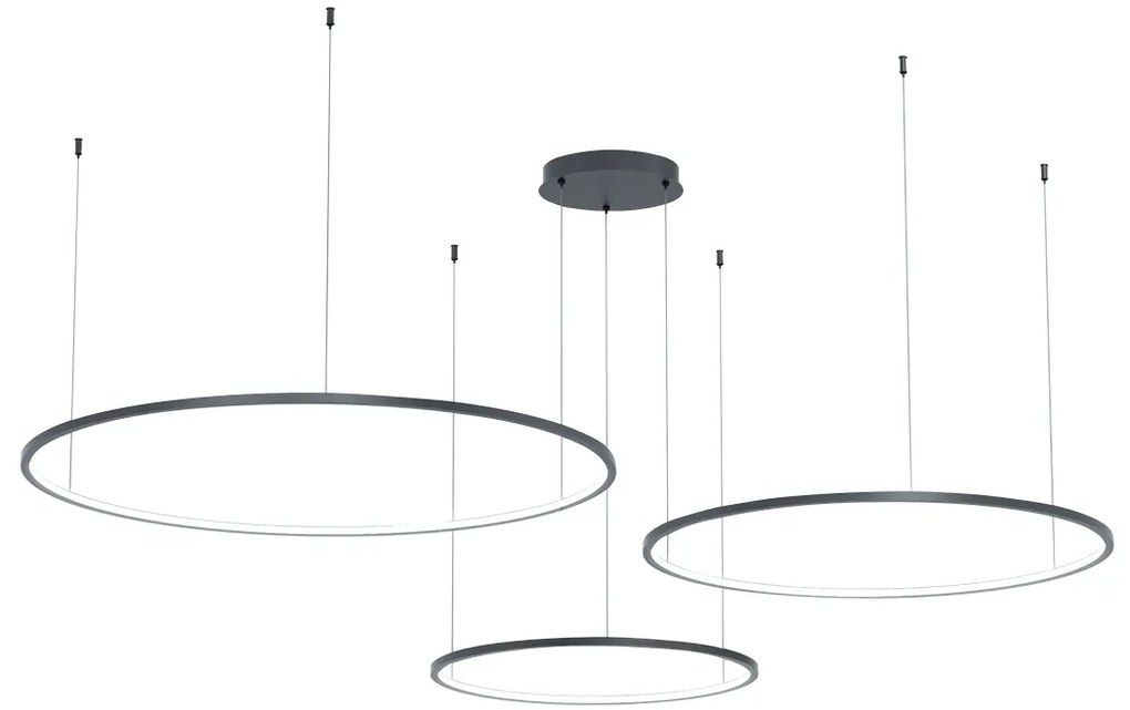 EUlight Závesné LED svietidlo Saturno, 3x LED 100w, 4000k, b