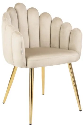 Jedálenská stolička LANA zamatová béžová 850054