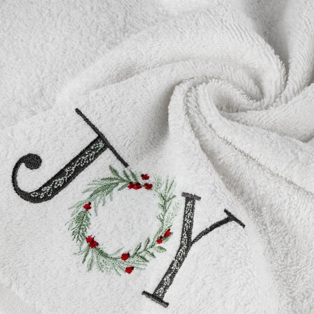 Bavlnený vianočný uterák biely JOY Šírka: 50 cm | Dĺžka: 90 cm