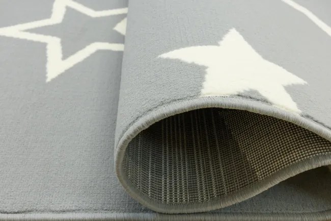 Koberec LUNA 533744/89944 hviezdy, sivý / krémový