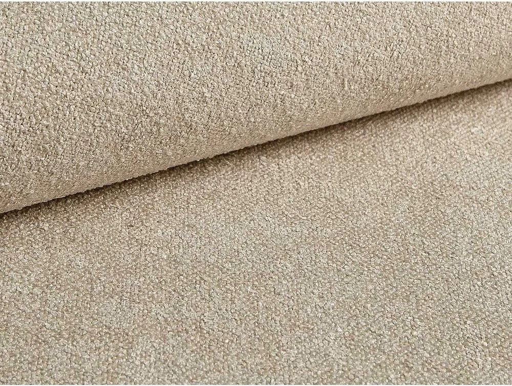 Béžová čalúnená dvojlôžková posteľ s úložným priestorom s roštom 200x200 cm Eric – Micadoni