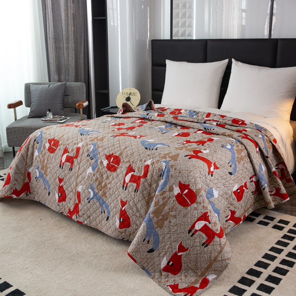 Prehoz na posteľ RED FOX hnedý Rozmer: 220 x 240 cm