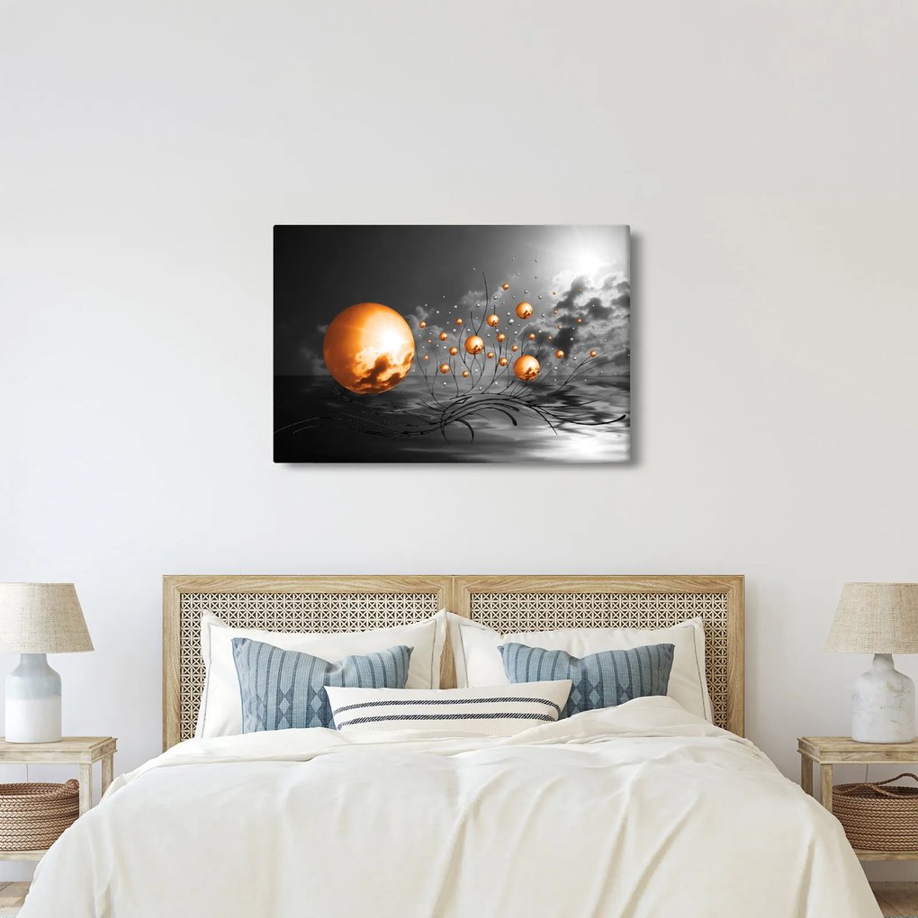Obraz oranžových abstraktných gulí (90x60 cm)