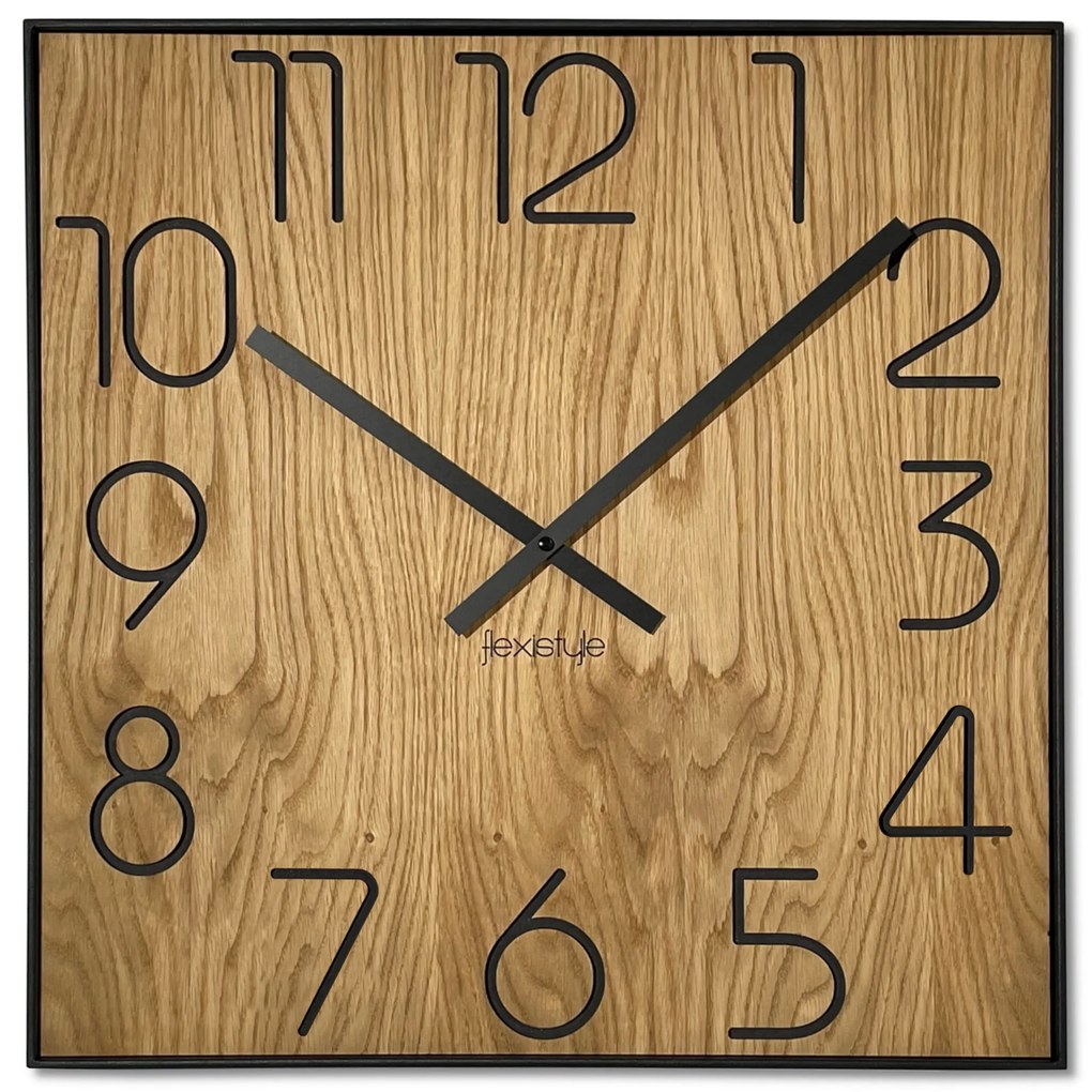 Dekorstudio Drevené hodiny na stenu Wood Square 50cm