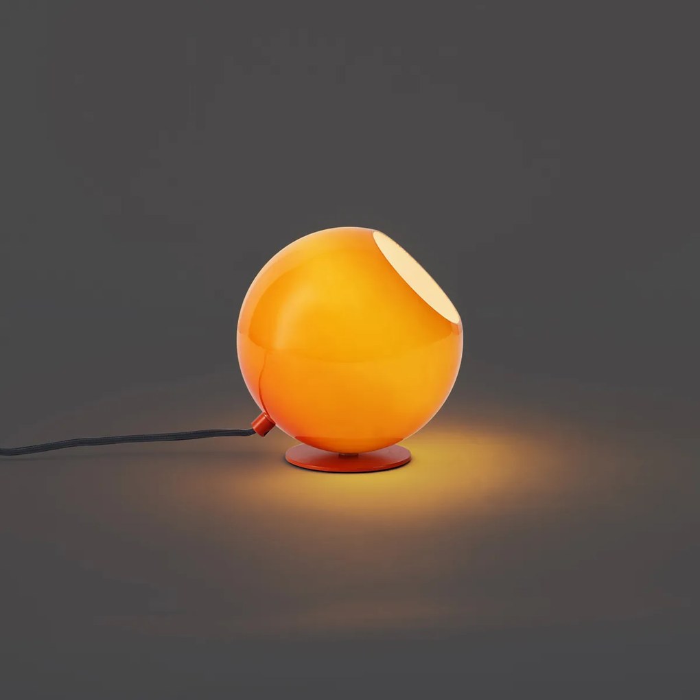 Retro stolná lampa oranžová so sklom - Mabel