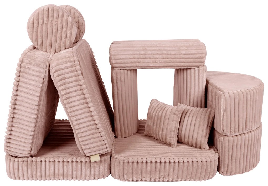 MeowBaby® Churros detská pohovka Max, Ruby Chocolate Pink