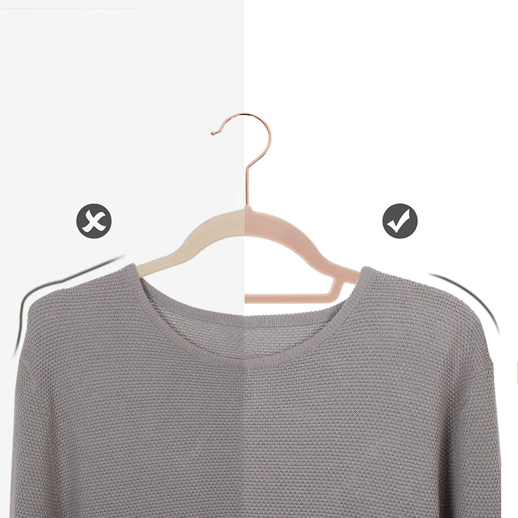 Sada vešiakov na oblečenie, 30 ks, rosé gold