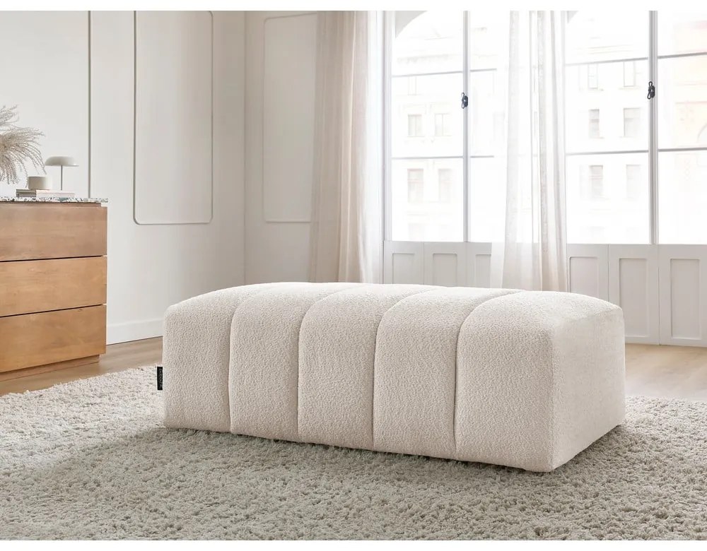 Biela podnožka z textílie buklé Annecy – Bobochic Paris