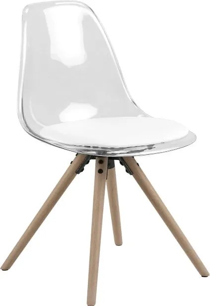 Transparentná jedálenská stolička s podnožou z dubového dreva Actona Henning