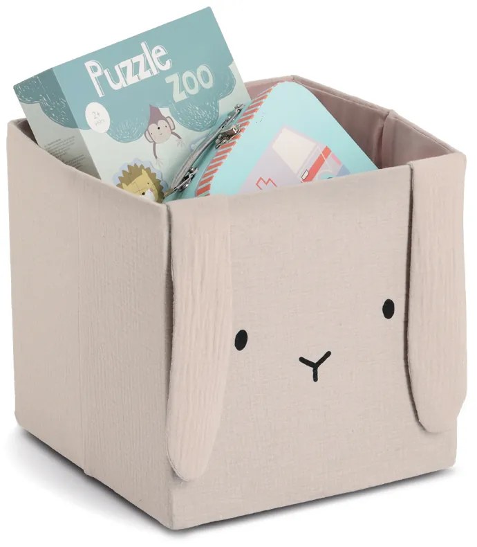 Zeller Present Úložné boxy na hračky, štvorcový tvar MUŠELÍN, béžová, 28x28x28