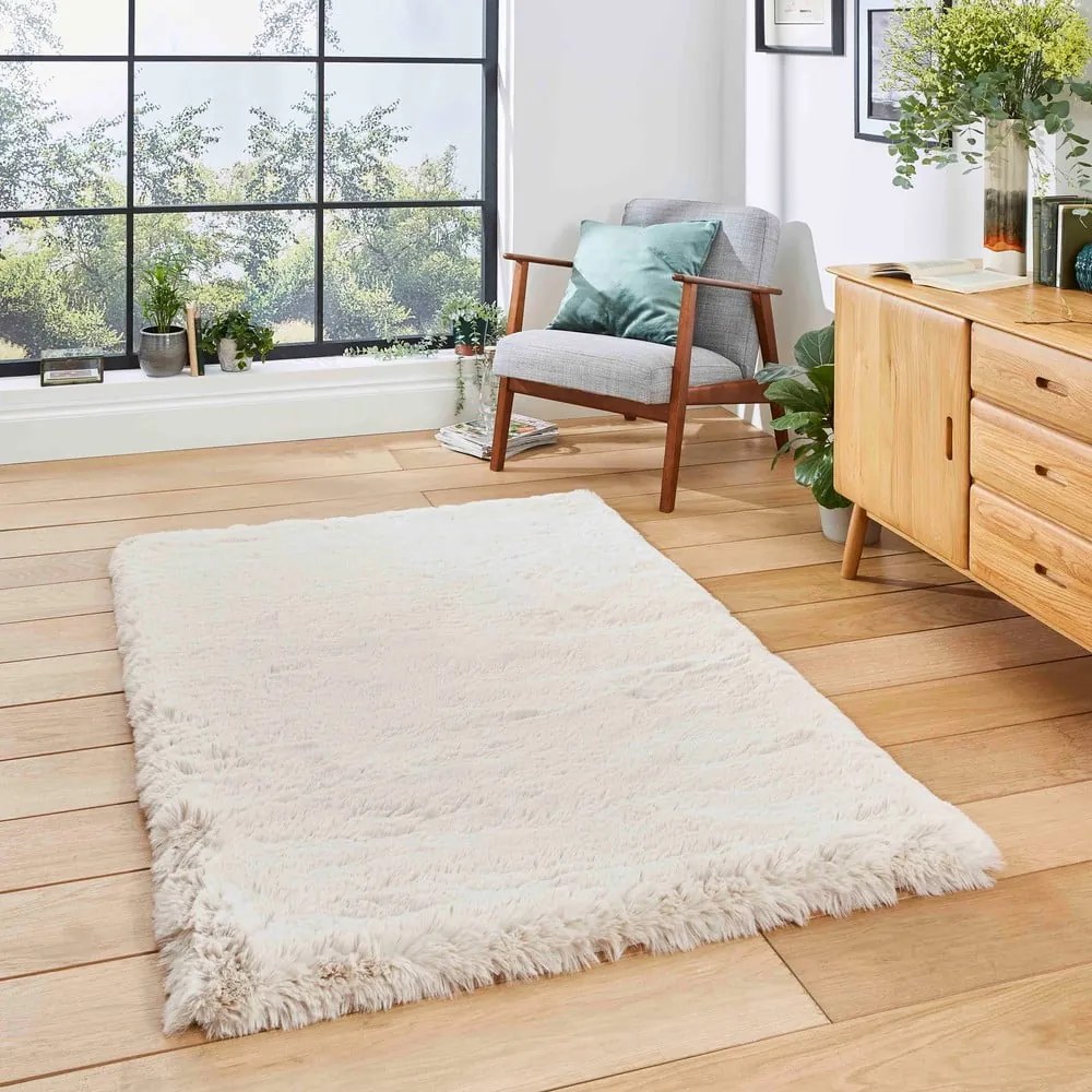 Krémovobiely koberec 60x120 cm Super Teddy – Think Rugs