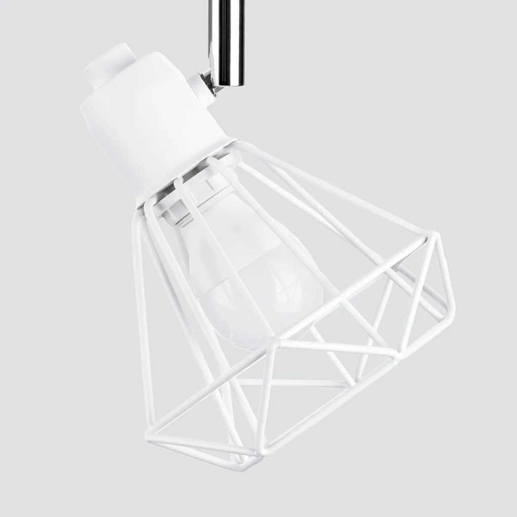 Bodové svietidlo Artemis, 3x biele drôtené tienidlo, (môžnosť polohovania)