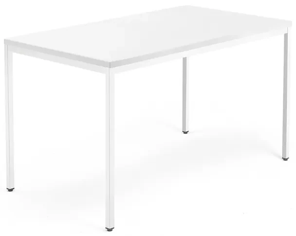 Kancelársky pracovný stôl QBUS, 1400x800 mm, biela/biela