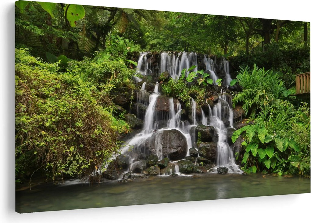 Obraz vodopádov v tropickom lese (90x60 cm)