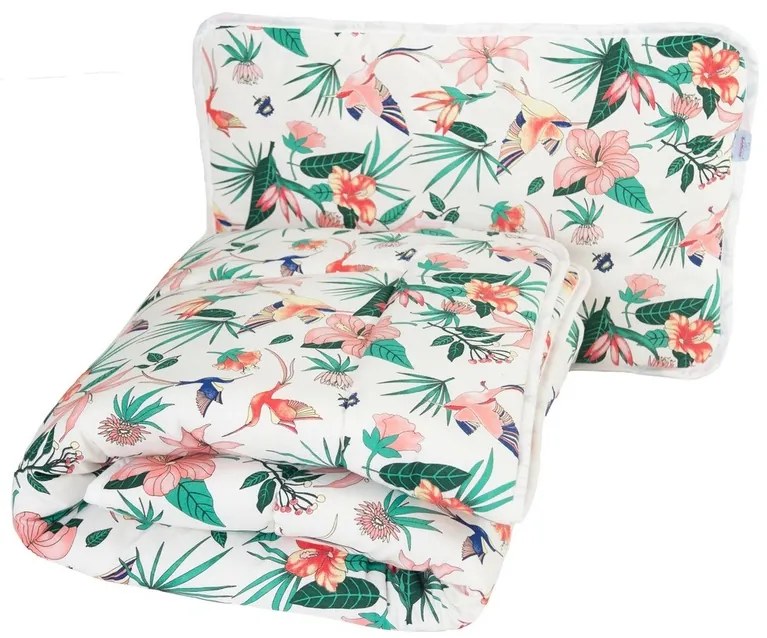 Babymatex Detský set prikrývky a vankúša Kvetiny, 100 x 135 cm, 40 x 60 cm