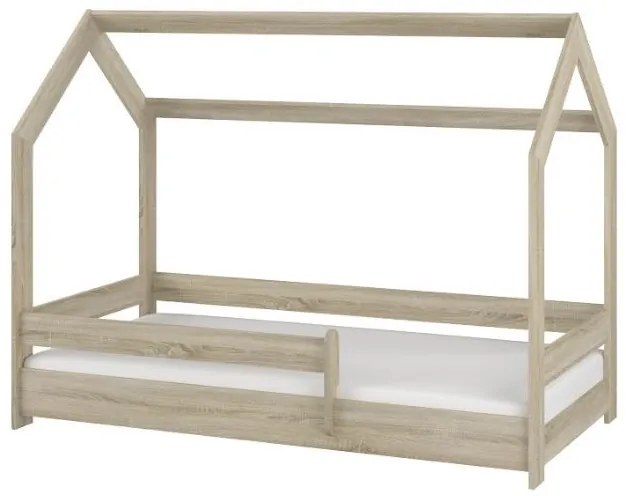 Detská domčeková posteľ LITTLE HOUSE - dub sonoma - 160x80 cm