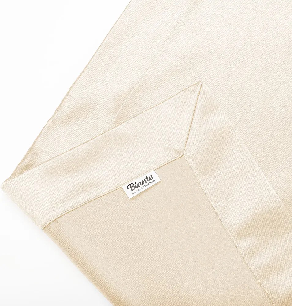 Biante Saténový prehoz/behúň na posteľ Satén LUX-032 Krémový 50x200 cm