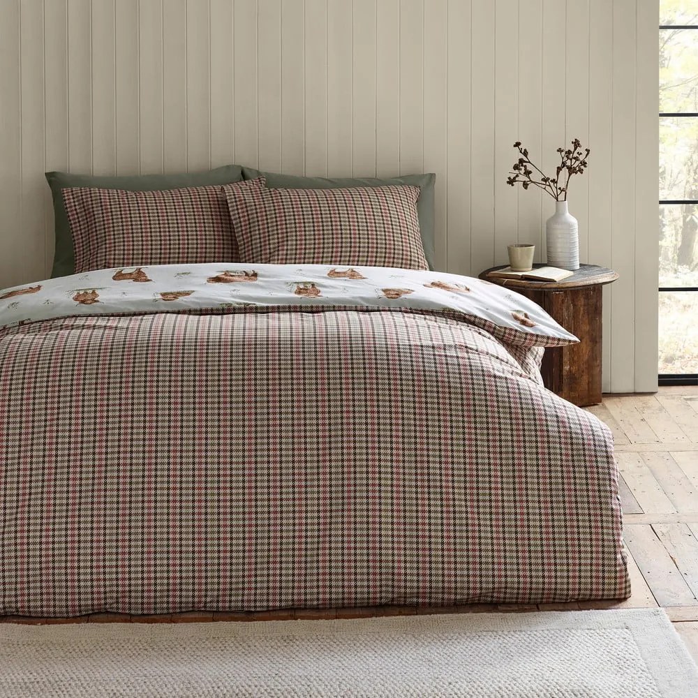 Hnedé/béžové obliečky na dvojlôžko 200x200 cm Angus Highland Cow – Catherine Lansfield