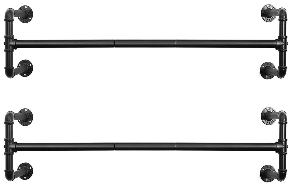 Súprava 2 nástenných vešiakov Vasagle Terra čierna