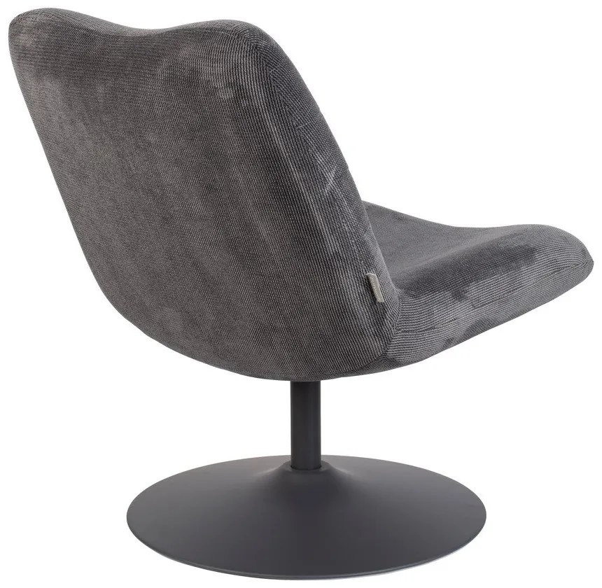 Tmavosivé zamatové kreslo Bubba – Zuiver