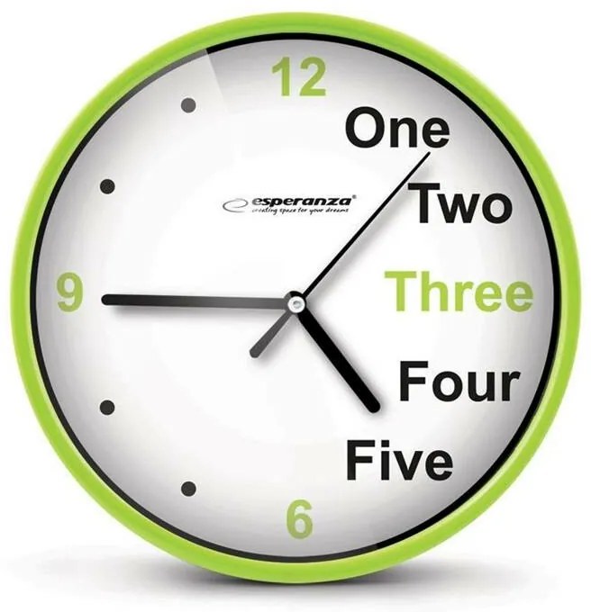 Esperanza EHC014G nástenné hodiny PRAGUE 20 cm, zelená
