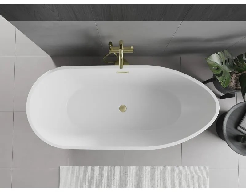Mexen Eos, voľne stojaca vaňa 170 x 75 cm, biela, zlatý matný prepad, 52471707500-55