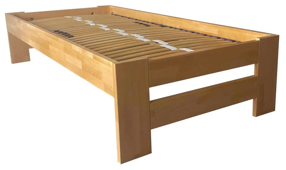 Jednolôžková drevená posteľ z buku Mirabel 90*200cm, 90x200 cm, Lakovaná čírim lakom