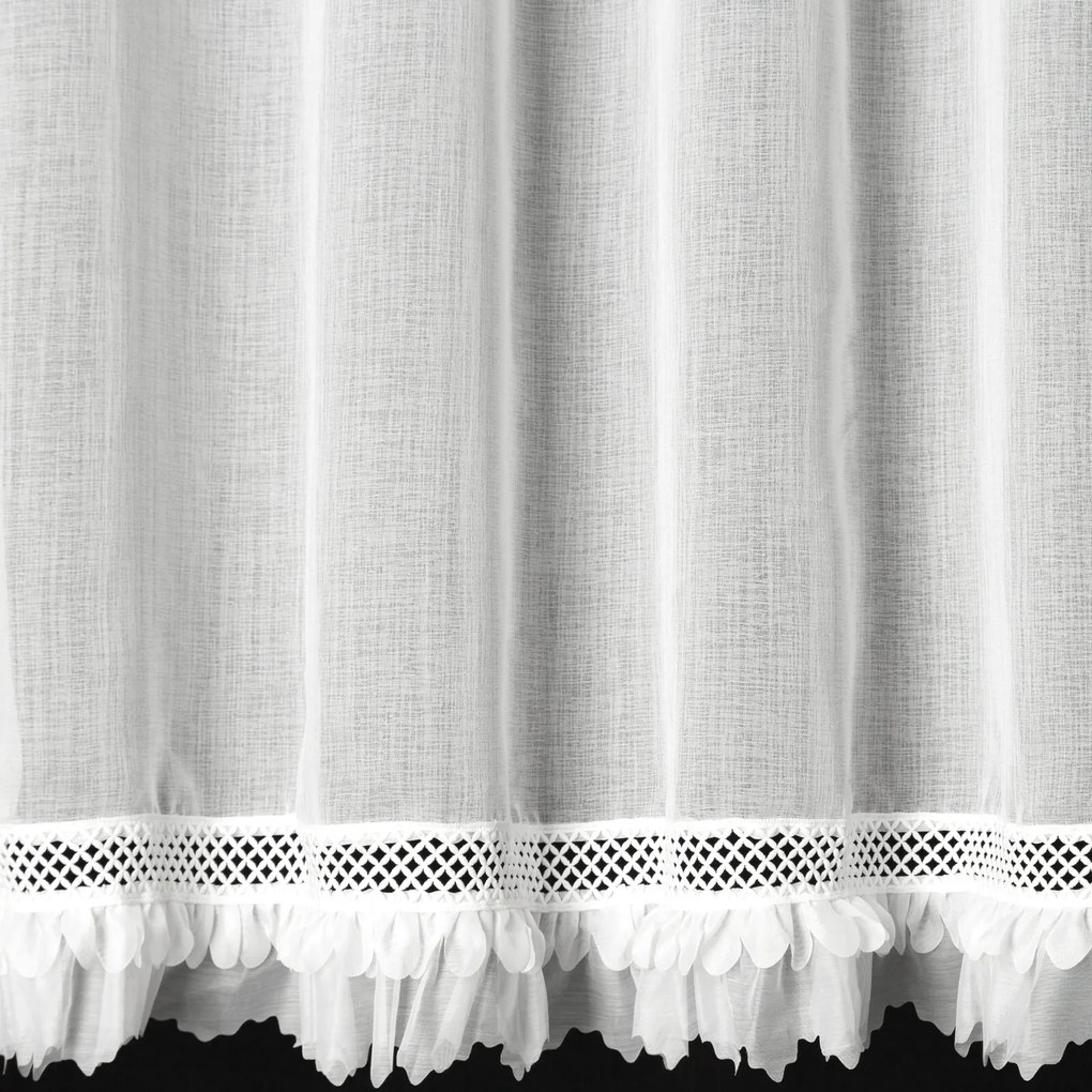 ZÁCLONA NA KRÚŽKOCH KIARA 350X150 CM BIELA